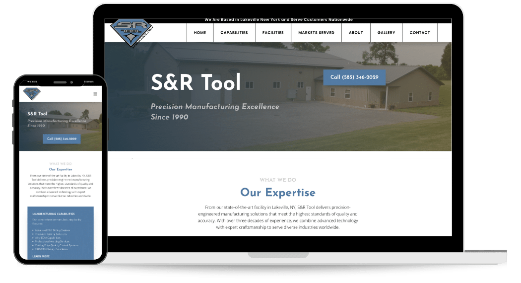 The Wingate Barn desktop and phone mock up